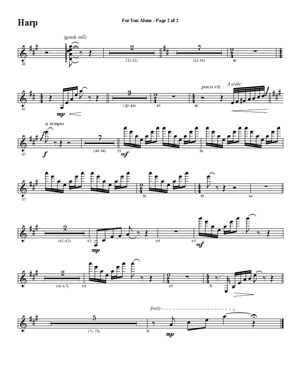 For You Alone (Choral Anthem SATB) Harp (Word Music Choral / Arr. David Wise / Arr. David Shipps)