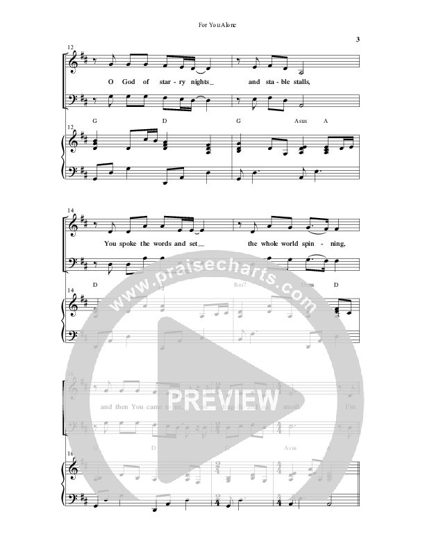 For You Alone (Choral Anthem SATB) Anthem (SATB/Piano) (Word Music Choral / Arr. David Wise / Arr. David Shipps)