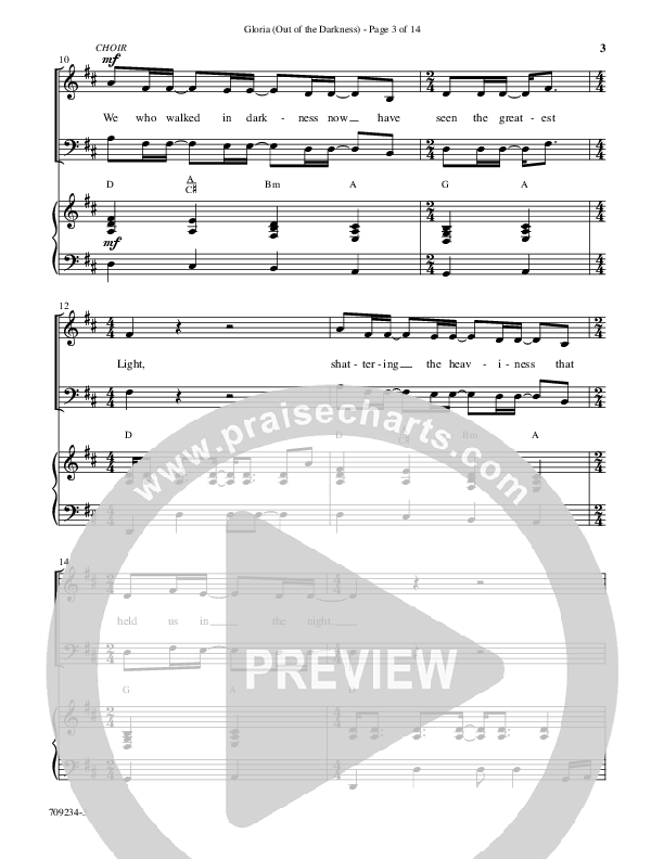 Gloria (Out Of The Darkness) (Choral Anthem SATB) Anthem (SATB/Piano) (Word Music Choral / Arr. Cliff Duren)