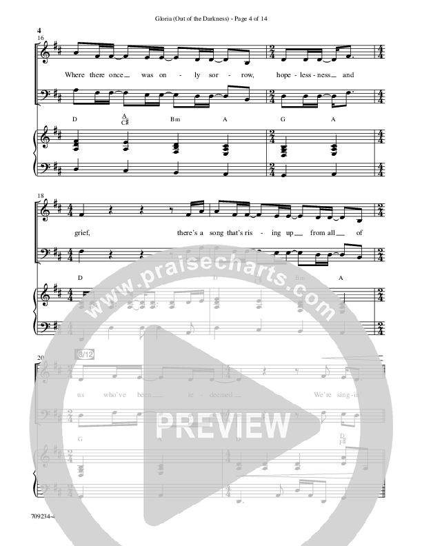 Gloria (Out Of The Darkness) (Choral Anthem SATB) Anthem (SATB/Piano) (Word Music Choral / Arr. Cliff Duren)
