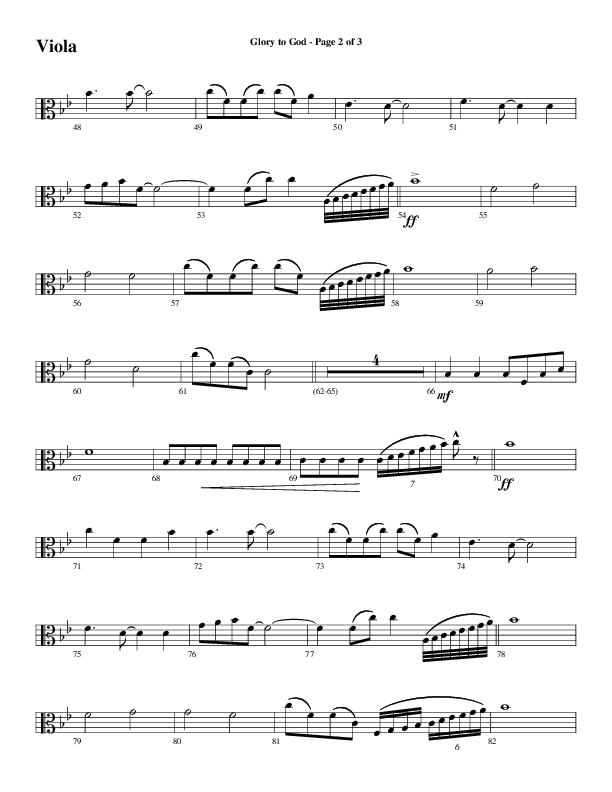 Glory To God Forever (Choral Anthem SATB) Viola (Word Music Choral / Arr. Gary Rhodes / Orch. Tim Cates)