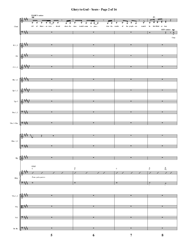 Glory To God (Choral Anthem SATB) Orchestration (Word Music Choral / Arr. Marty Hamby)