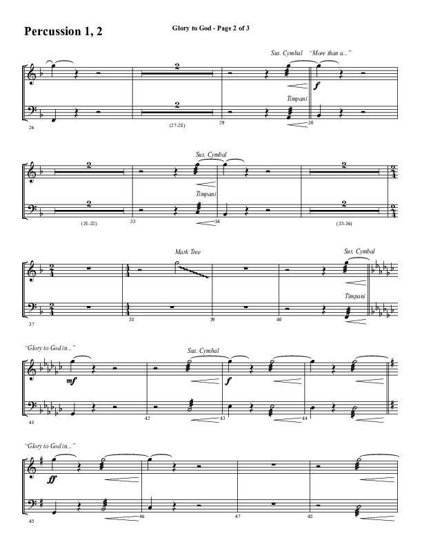 Glory To God (Choral Anthem SATB) Percussion 1/2 (Word Music Choral / Arr. Marty Hamby)