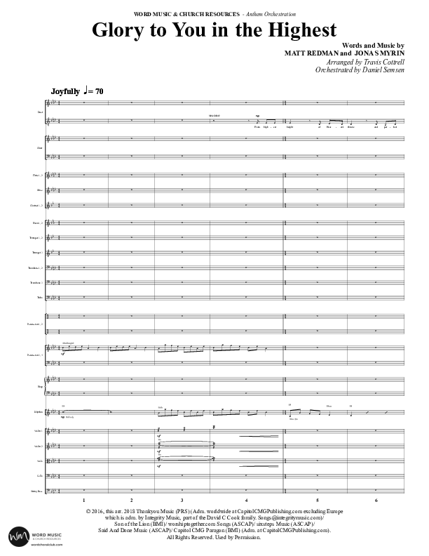 Glory To You In The Highest (O Come Let Us Adore) (Choral Anthem SATB) Conductor's Score (Word Music Choral / Arr. Travis Cottrell)