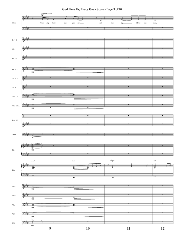 God Bless Us Every One (Choral Anthem SATB) Orchestration (Word Music Choral / Arr. David Wise / Arr. David Shipps)