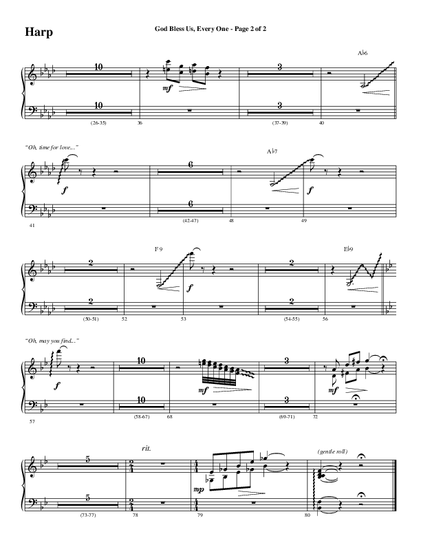 God Bless Us Every One (Choral Anthem SATB) Harp (Word Music Choral / Arr. David Wise / Arr. David Shipps)