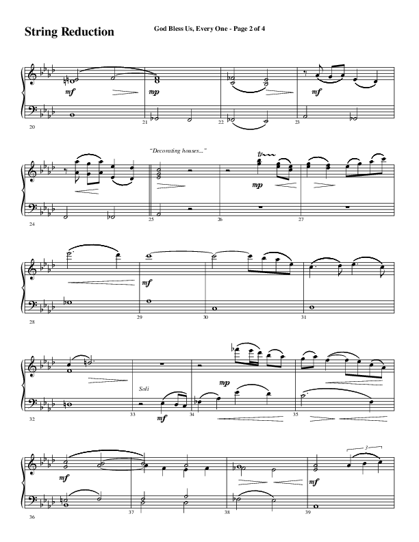 God Bless Us Every One (Choral Anthem SATB) String Reduction (Word Music Choral / Arr. David Wise / Arr. David Shipps)