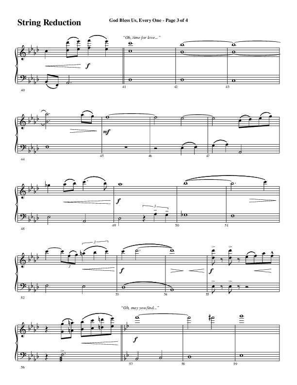 God Bless Us Every One (Choral Anthem SATB) String Reduction (Word Music Choral / Arr. David Wise / Arr. David Shipps)