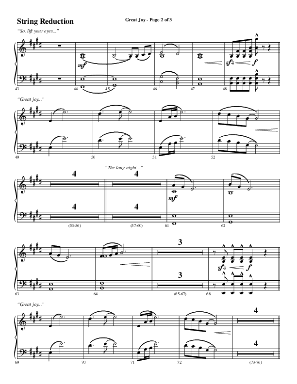 Great Joy (Choral Anthem SATB) String Reduction (Word Music Choral / Arr. Cliff Duren)