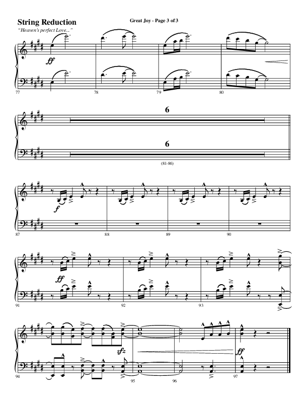 Great Joy (Choral Anthem SATB) String Reduction (Word Music Choral / Arr. Cliff Duren)