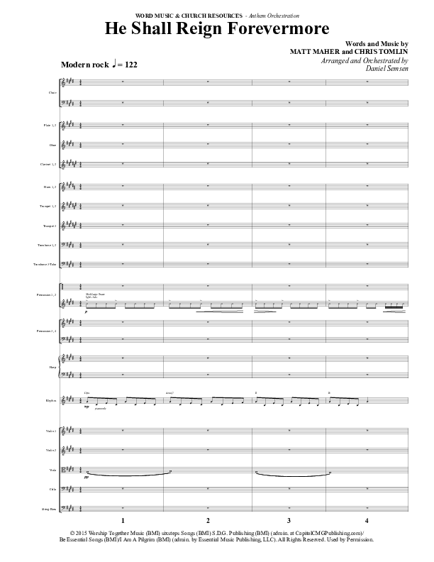 He Shall Reign Forevermore (Choral Anthem SATB) Conductor's Score (Word Music Choral / Arr. Daniel Semsen)