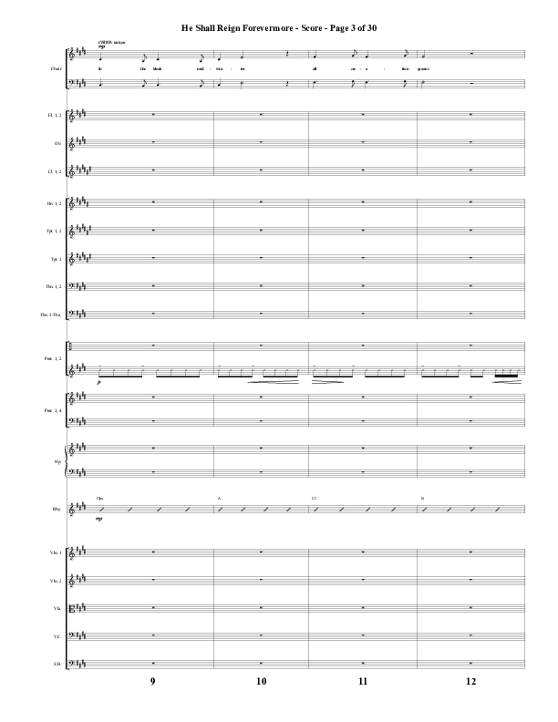 He Shall Reign Forevermore (Choral Anthem SATB) Orchestration (Word Music Choral / Arr. Daniel Semsen)