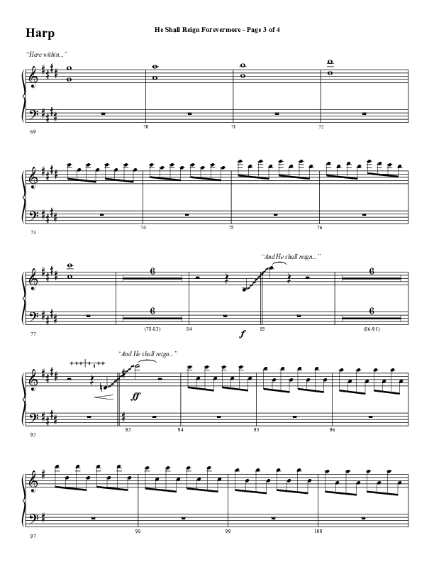 He Shall Reign Forevermore (Choral Anthem SATB) Harp (Word Music Choral / Arr. Daniel Semsen)