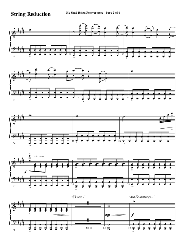 He Shall Reign Forevermore (Choral Anthem SATB) String Reduction (Word Music Choral / Arr. Daniel Semsen)