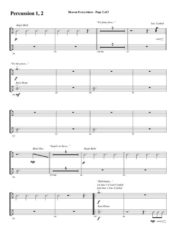 Heaven Everywhere (Choral Anthem SATB) Percussion 1/2 (Word Music Choral / Arr. Cliff Duren)