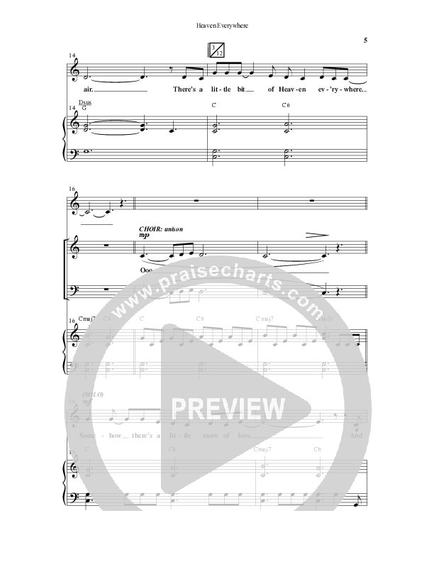 Heaven Everywhere (Choral Anthem SATB) Anthem (SATB/Piano) (Word Music Choral / Arr. Cliff Duren)