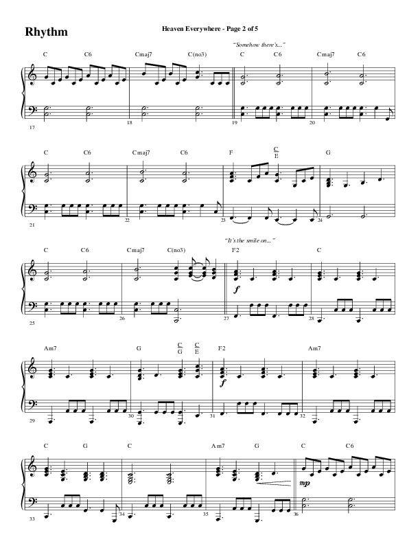 Heaven Everywhere (Choral Anthem SATB) Rhythm Chart (Word Music Choral / Arr. Cliff Duren)