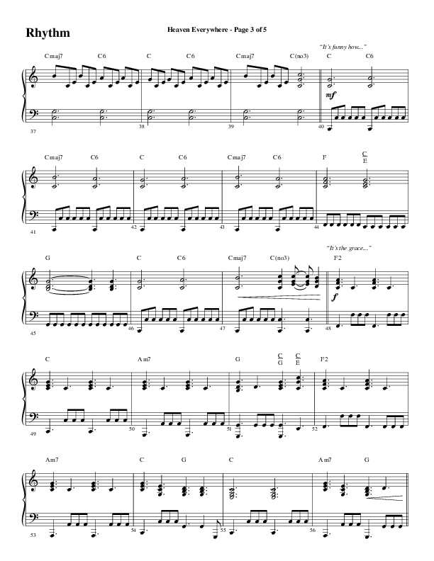 Heaven Everywhere (Choral Anthem SATB) Rhythm Chart (Word Music Choral / Arr. Cliff Duren)
