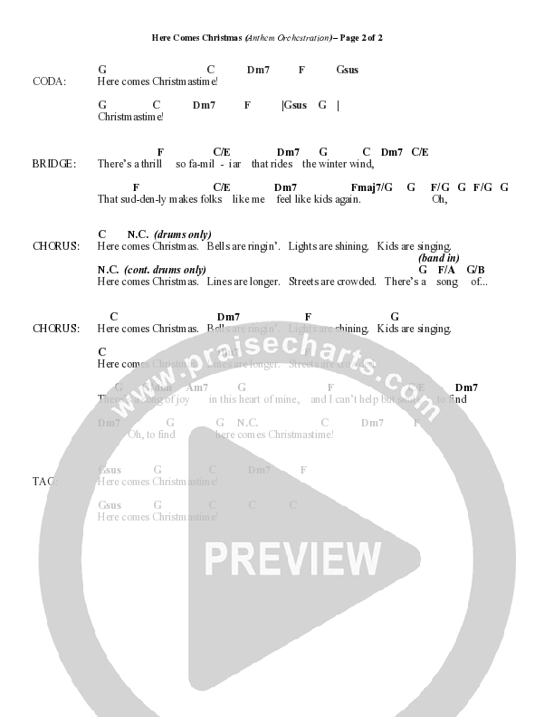 Here Comes Christmas (Choral Anthem SATB) Chord Chart (Word Music Choral / Arr. David Wise / Arr. David Shipps)