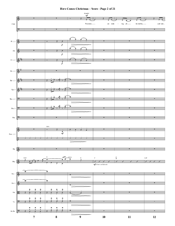 Here Comes Christmas (Choral Anthem SATB) Orchestration (Word Music Choral / Arr. David Wise / Arr. David Shipps)