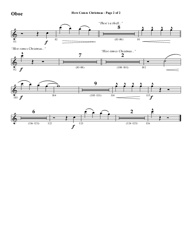 Here Comes Christmas (Choral Anthem SATB) Oboe (Word Music Choral / Arr. David Wise / Arr. David Shipps)