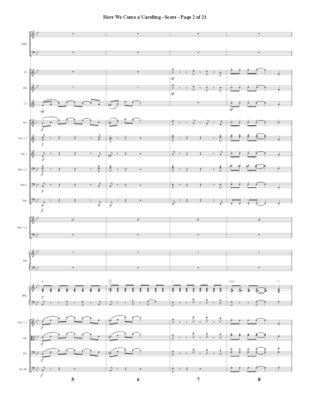 Here We Come A Caroling (Choral Anthem SATB) Orchestration (Word Music Choral / Arr. Steve Mauldin)