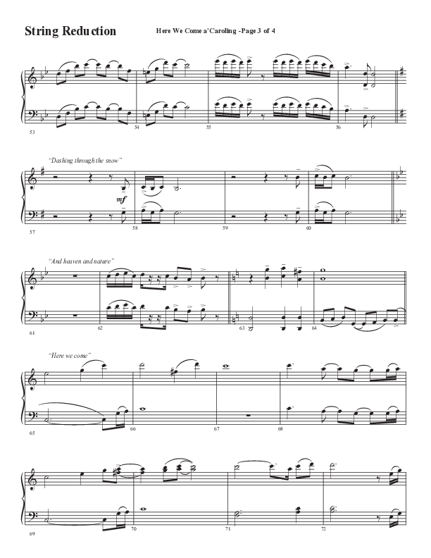 Here We Come A Caroling (Choral Anthem SATB) String Reduction (Word Music Choral / Arr. Steve Mauldin)