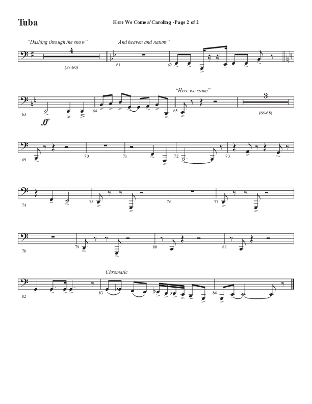 Here We Come A Caroling (Choral Anthem SATB) Tuba (Word Music Choral / Arr. Steve Mauldin)