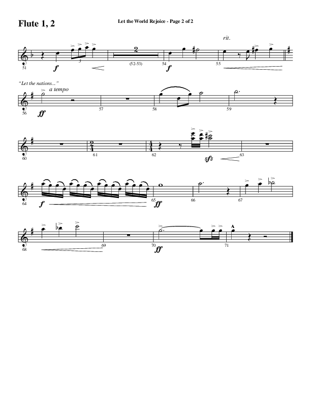 Let The World Rejoice (Choral Anthem SATB) Flute 1/2 (Word Music Choral / Arr. Cliff Duren)