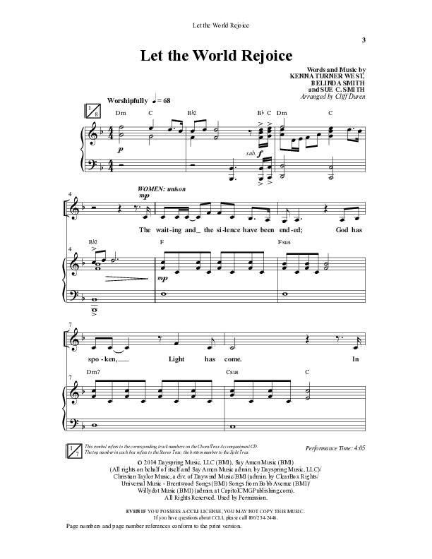 Let The World Rejoice (Choral Anthem SATB) Anthem (SATB/Piano) (Word Music Choral / Arr. Cliff Duren)