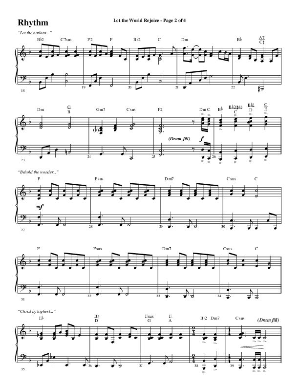 Let The World Rejoice (Choral Anthem SATB) Rhythm Chart (Word Music Choral / Arr. Cliff Duren)