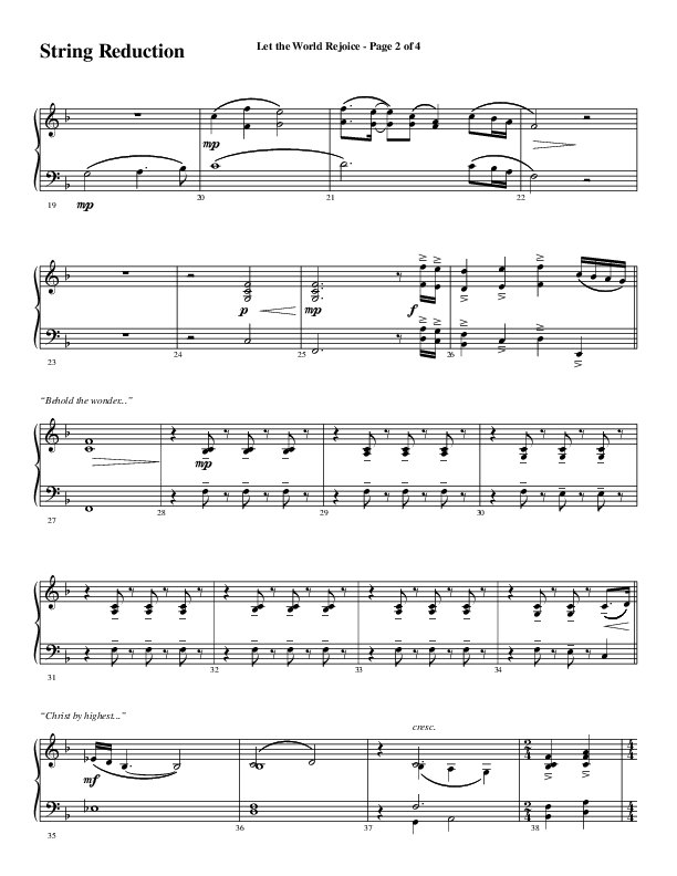 Let The World Rejoice (Choral Anthem SATB) String Reduction (Word Music Choral / Arr. Cliff Duren)