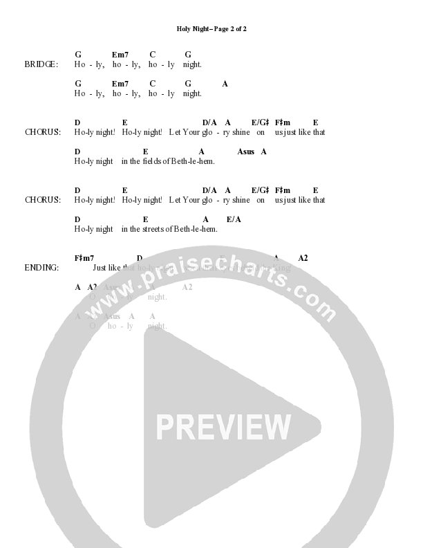 Holy Night (Choral Anthem SATB) Chord Chart (Word Music Choral / Arr. Daniel Semsen)