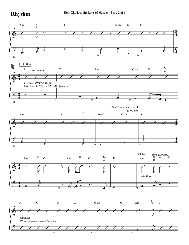 How Glorious The Love Of Heaven (Choral Anthem SATB) Rhythm Chart (Word Music Choral / Arr. Jay Rouse)