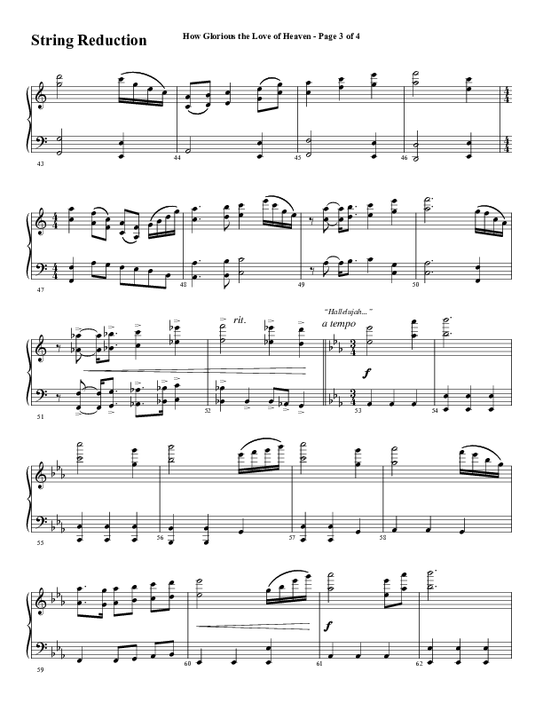 How Glorious The Love Of Heaven (Choral Anthem SATB) String Reduction (Word Music Choral / Arr. Jay Rouse)