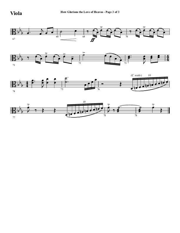 How Glorious The Love Of Heaven (Choral Anthem SATB) Viola (Word Music Choral / Arr. Jay Rouse)