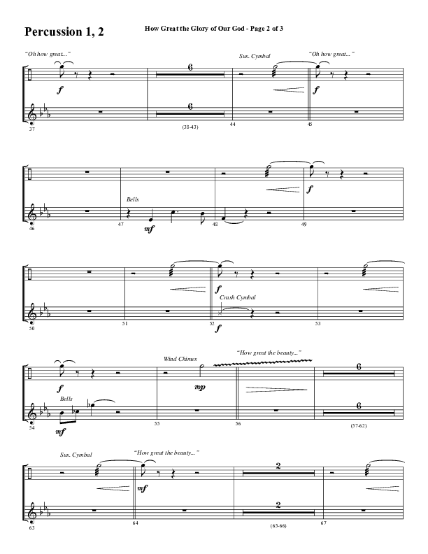 How Great The Glory Of Our God (Choral Anthem SATB) Percussion 1/2 (Word Music Choral / Arr. David Wise / Arr. David Shipps)