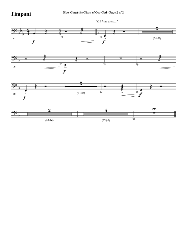 How Great The Glory Of Our God (Choral Anthem SATB) Timpani (Word Music Choral / Arr. David Wise / Arr. David Shipps)