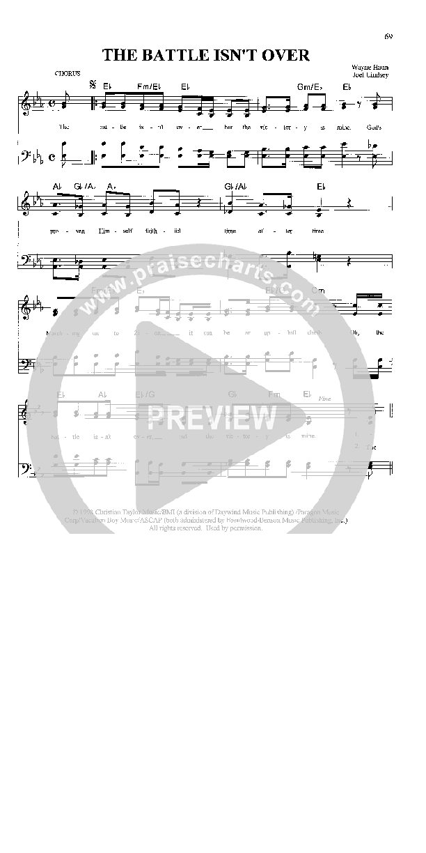 The Battle Isn't Over Lead Sheet (The Nelons)