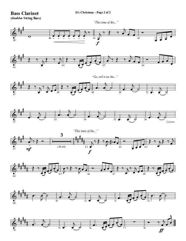 It's Christmas (Choral Anthem SATB) Bass Clarinet (Word Music Choral / Arr. Daniel Semsen)