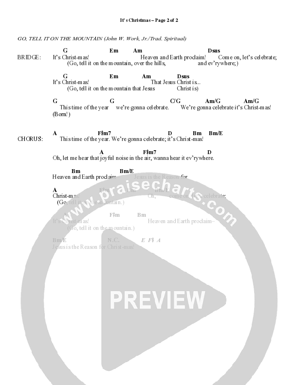 It's Christmas (Choral Anthem SATB) Chord Chart (Word Music Choral / Arr. Daniel Semsen)