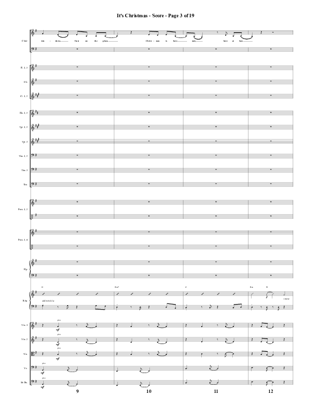 It's Christmas (Choral Anthem SATB) Orchestration (Word Music Choral / Arr. Daniel Semsen)