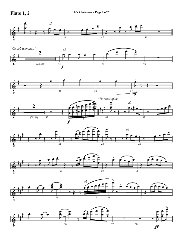 It's Christmas (Choral Anthem SATB) Flute 1/2 (Word Music Choral / Arr. Daniel Semsen)