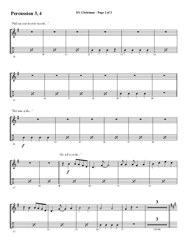 It's Christmas (Choral Anthem SATB) Percussion (Word Music Choral / Arr. Daniel Semsen)
