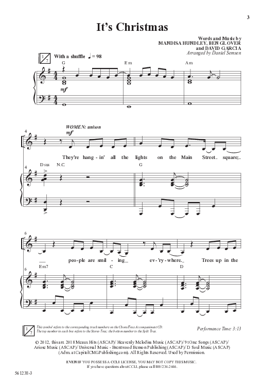 It's Christmas (Choral Anthem SATB) Anthem (SATB/Piano) (Word Music Choral / Arr. Daniel Semsen)