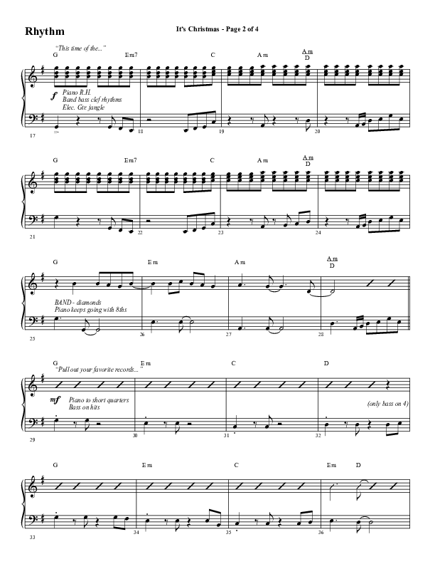 It's Christmas (Choral Anthem SATB) Rhythm Chart (Word Music Choral / Arr. Daniel Semsen)
