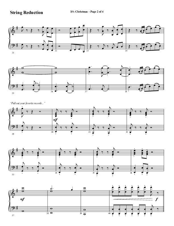 It's Christmas (Choral Anthem SATB) String Reduction (Word Music Choral / Arr. Daniel Semsen)