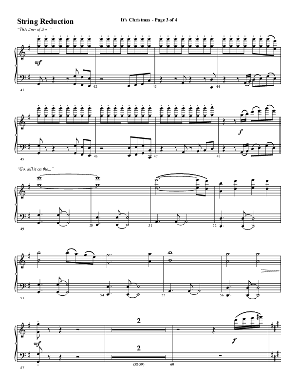 It's Christmas (Choral Anthem SATB) String Reduction (Word Music Choral / Arr. Daniel Semsen)