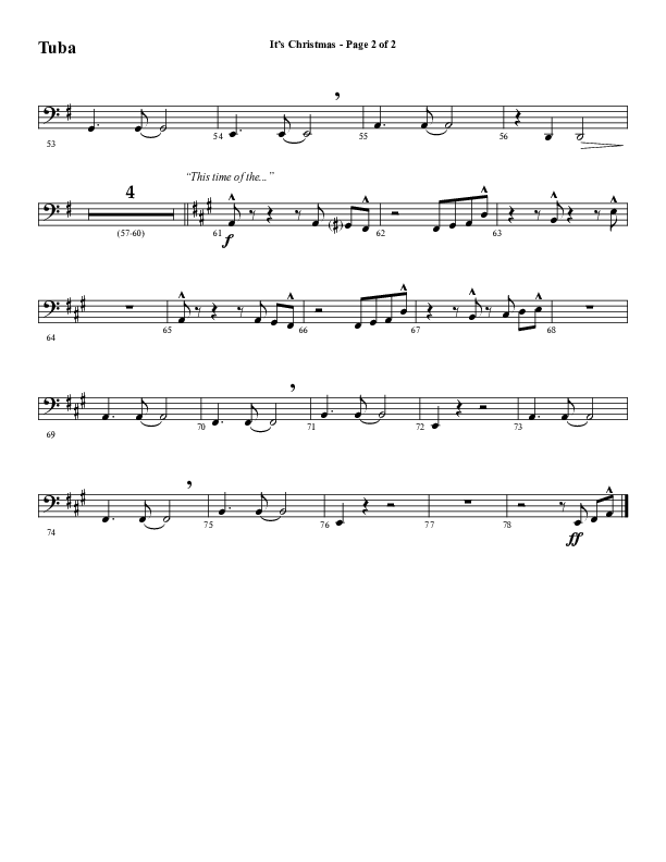 It's Christmas (Choral Anthem SATB) Tuba (Word Music Choral / Arr. Daniel Semsen)