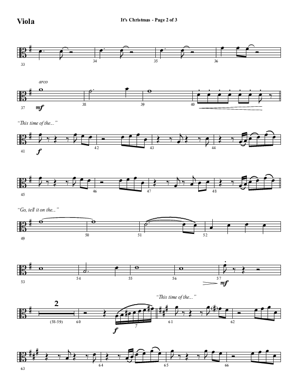 It's Christmas (Choral Anthem SATB) Viola (Word Music Choral / Arr. Daniel Semsen)